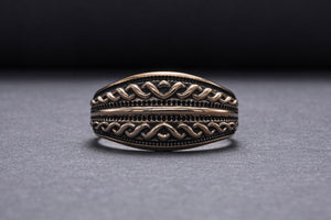 Beautiful Ring with Viking Ornament Bronze Unique Jewelry - vikingworkshop