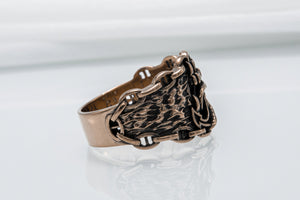 Anchor Symbol with Chain Bronze Unique Ring - vikingworkshop