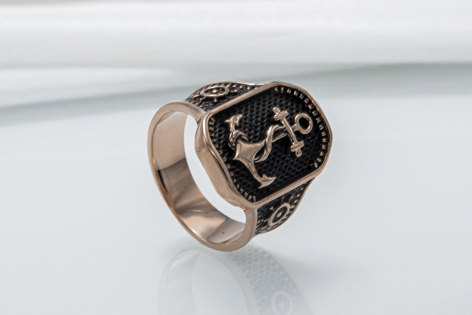 Anchor Symbol Bronze Norse Ring - vikingworkshop