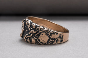 Ring with Anchor Symbol Bronze Handmade Unique Jewelry - vikingworkshop