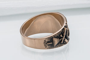 Unique Ring with Anchor Symbol Bronze Handcrafted Jewelry - vikingworkshop