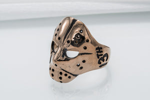 Jason Voorhees Mask Ring Unique Bronze Jewelry - vikingworkshop