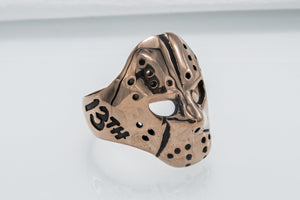 Jason Voorhees Mask Ring Unique Bronze Jewelry - vikingworkshop