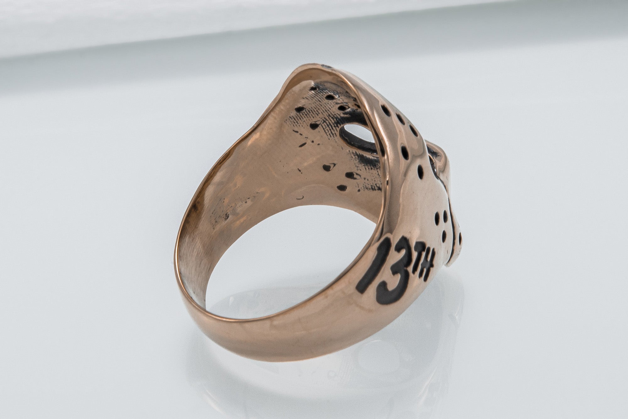 Jason Voorhees Mask Ring Unique Bronze Jewelry - vikingworkshop