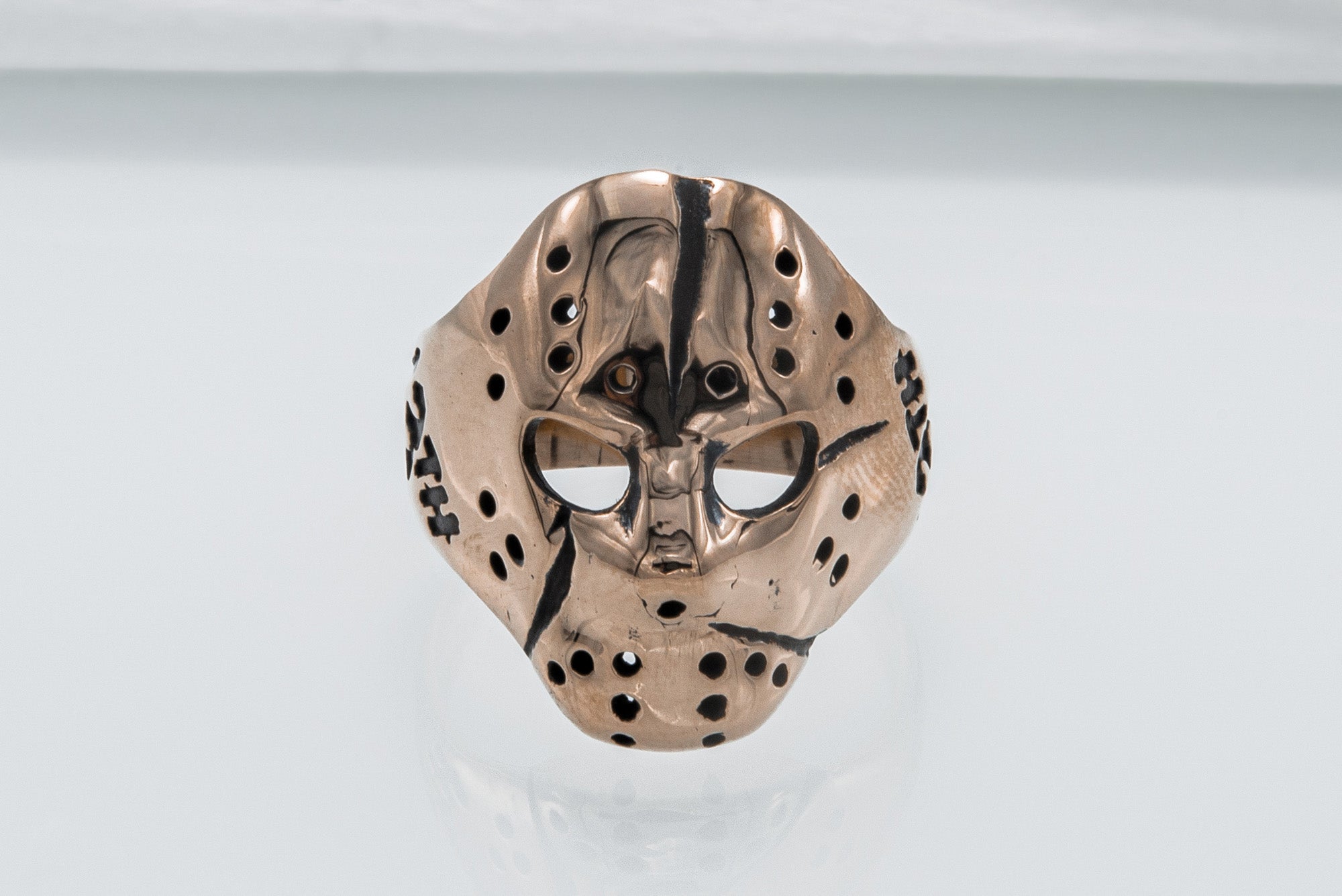 Jason Voorhees Mask Ring Unique Bronze Jewelry - vikingworkshop