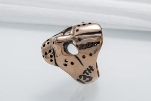 Jason Voorhees Mask Ring Unique Bronze Jewelry - vikingworkshop