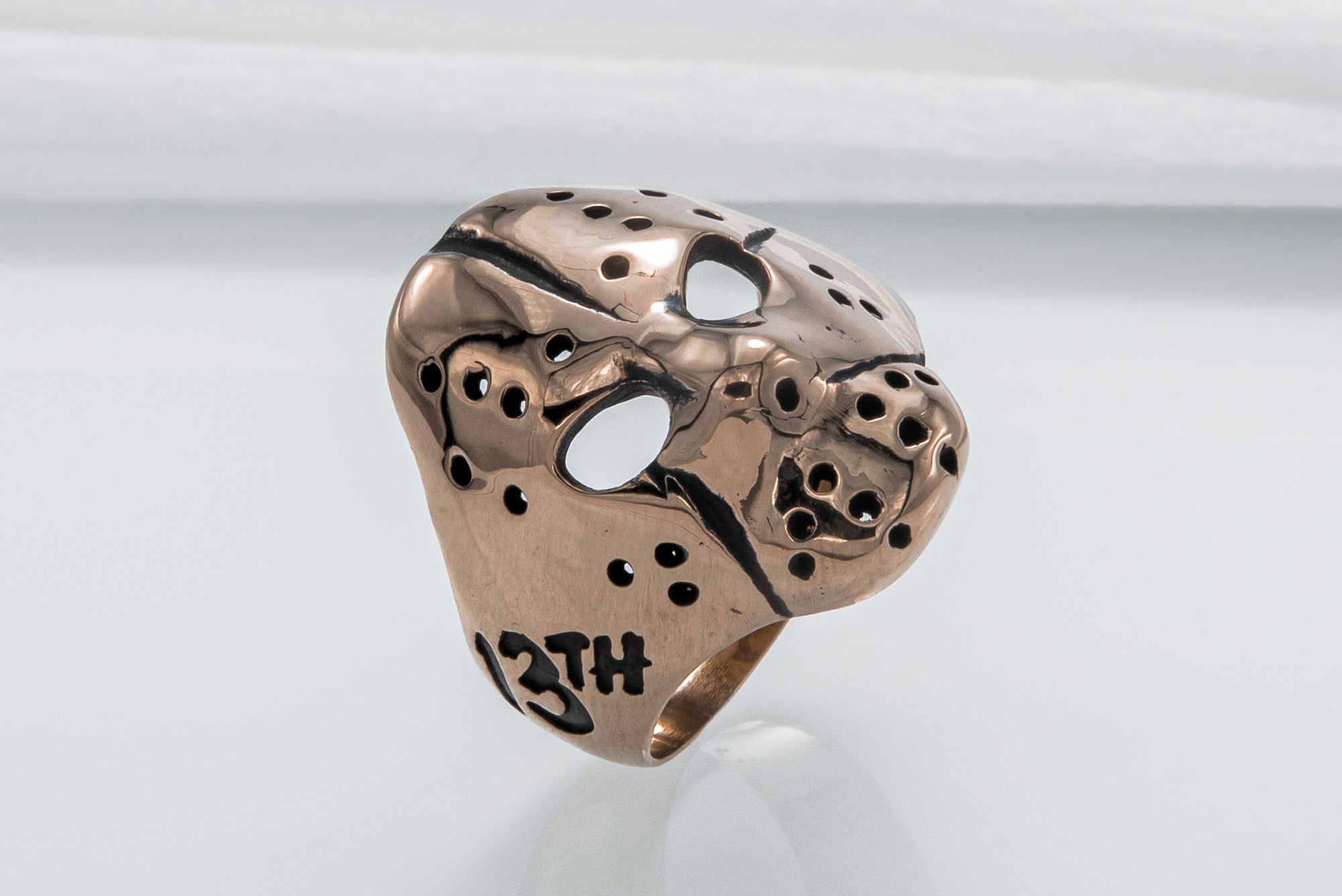 Jason Voorhees Mask Ring Unique Bronze Jewelry - vikingworkshop