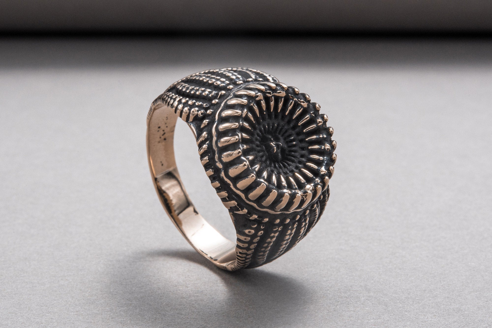 Kraken Ring with Skull Bronze Handmade Unique Jewelry - vikingworkshop