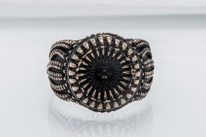 Kraken Ring with Skull Bronze Handmade Unique Jewelry - vikingworkshop