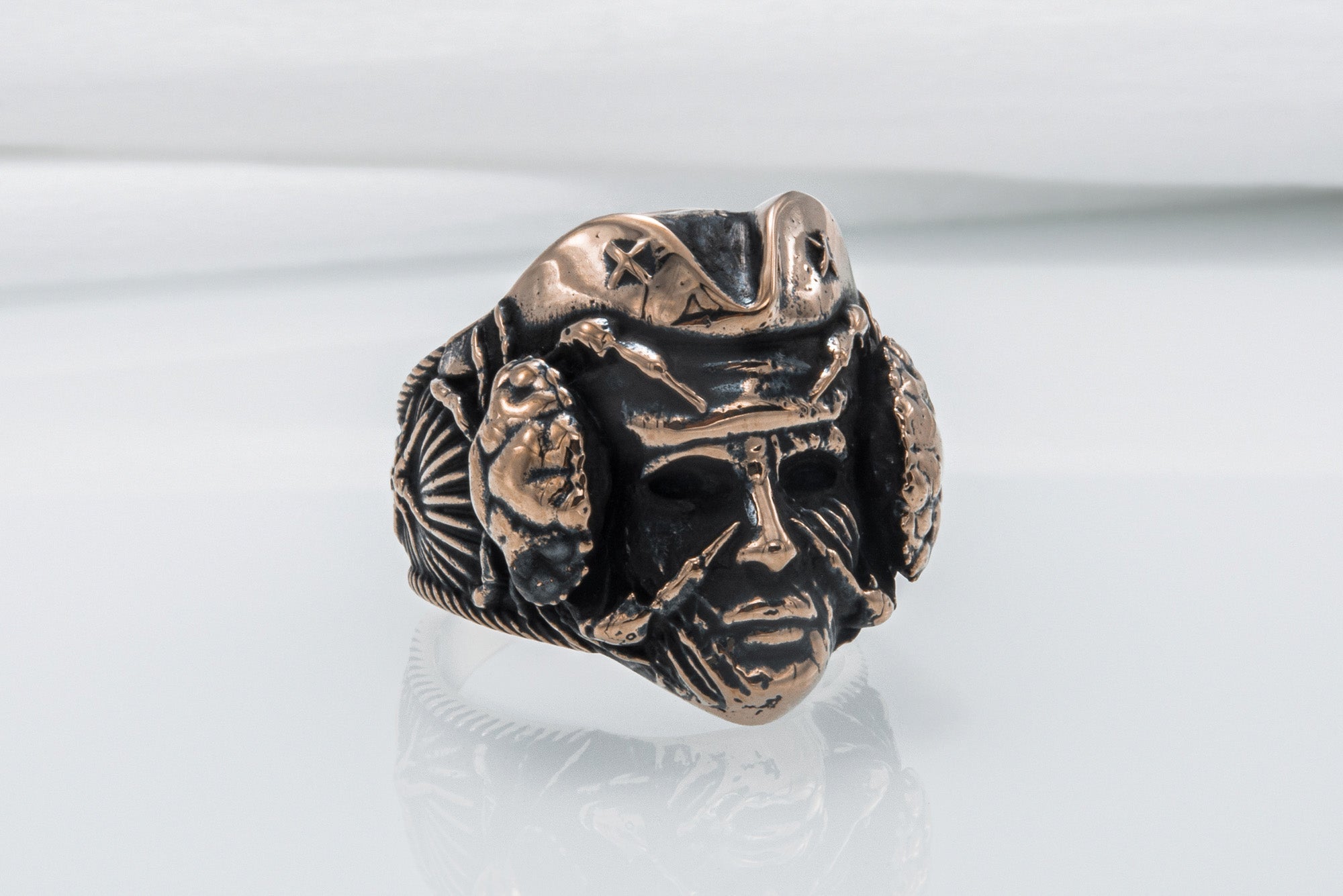 Pirate Handmade Ring Bronze Unique Jewelry - vikingworkshop