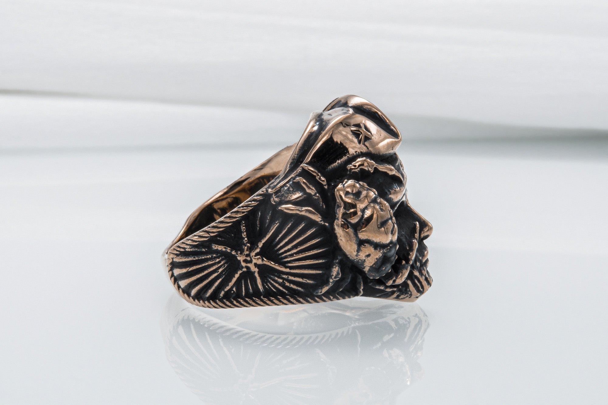 Pirate Handmade Ring Bronze Unique Jewelry - vikingworkshop