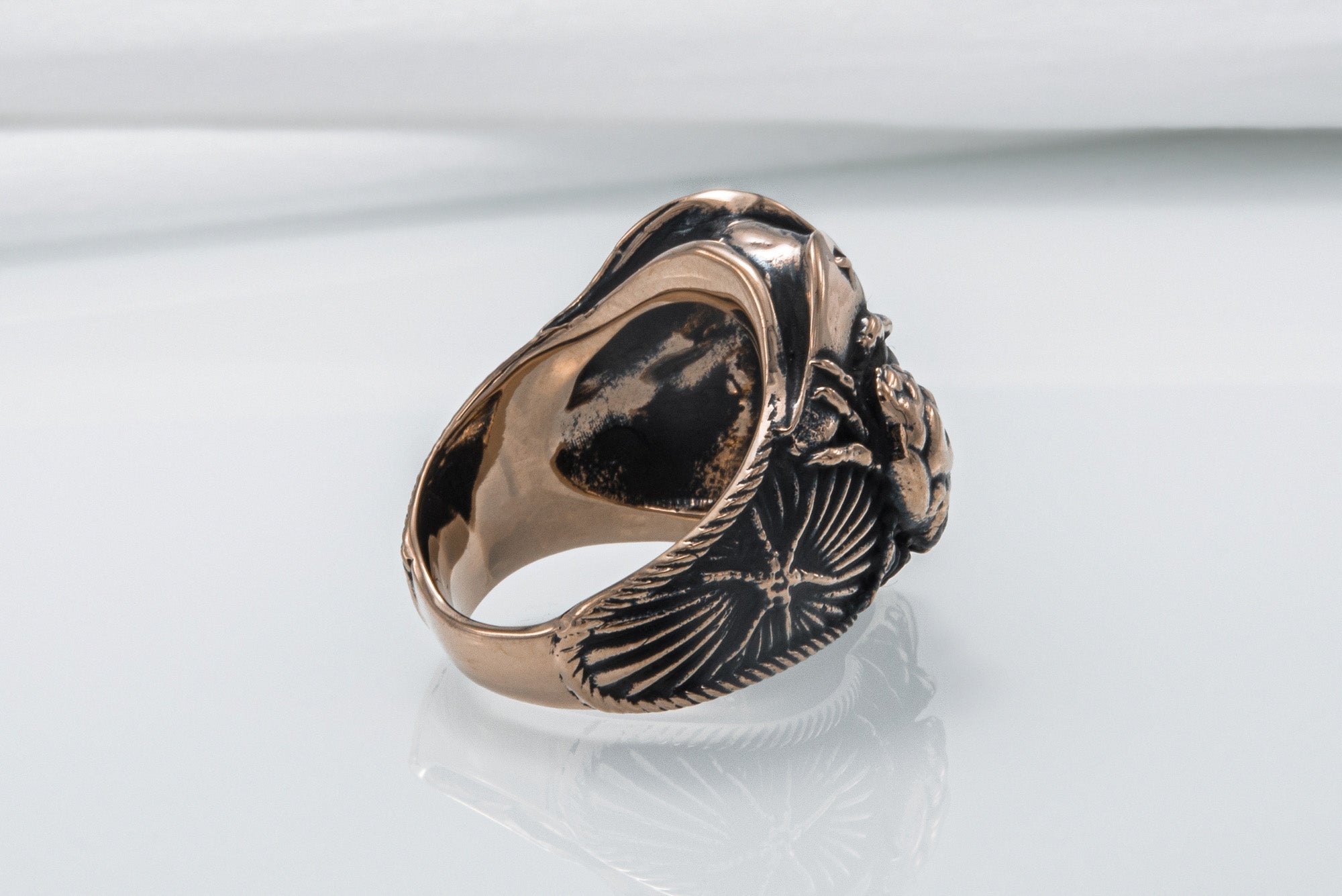 Pirate Handmade Ring Bronze Unique Jewelry - vikingworkshop