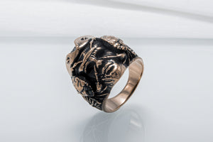 Pirate Handmade Ring Bronze Unique Jewelry - vikingworkshop