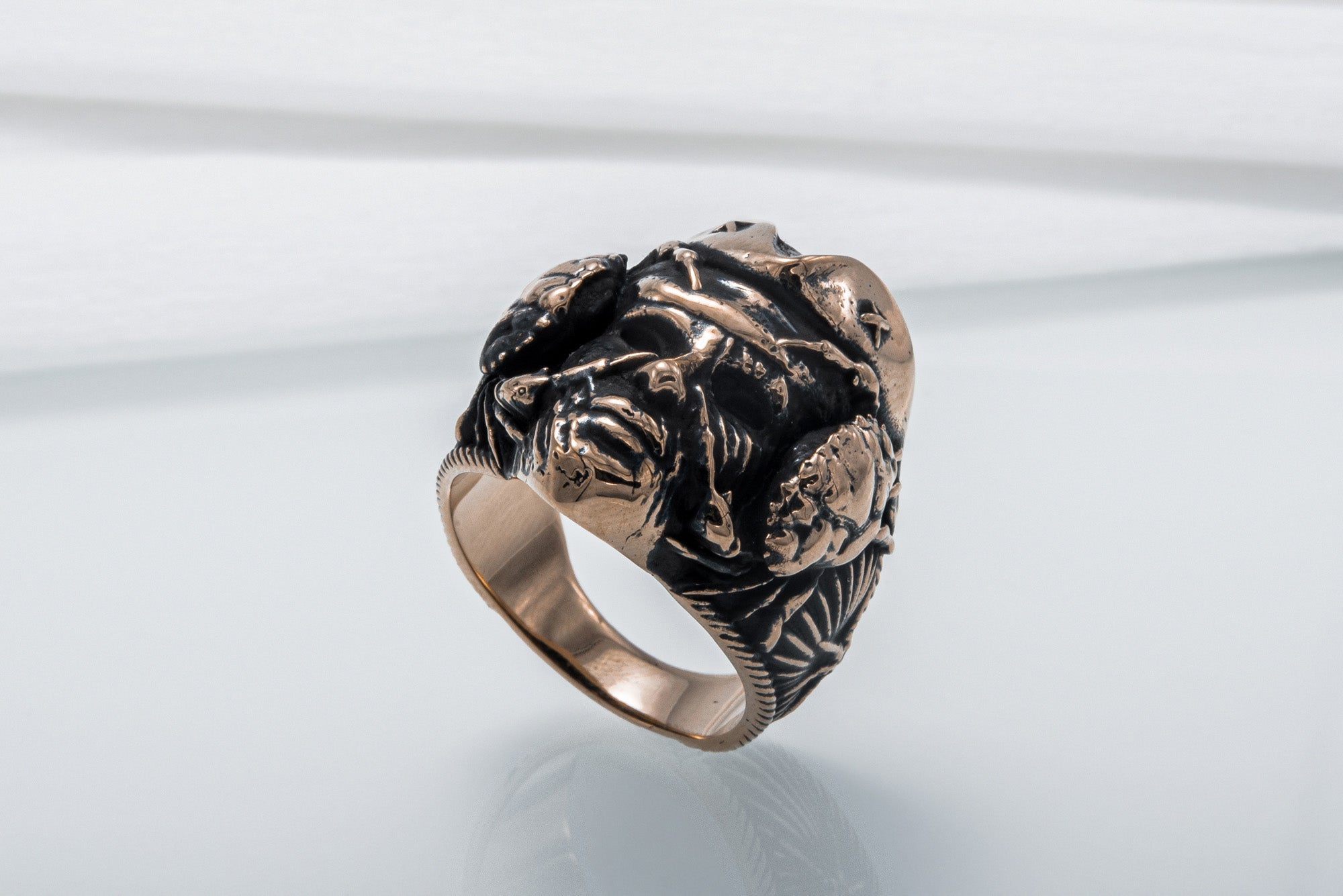 Pirate Handmade Ring Bronze Unique Jewelry - vikingworkshop