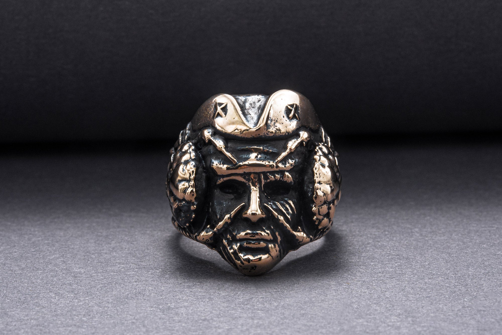 Pirate Handmade Ring Bronze Unique Jewelry - vikingworkshop