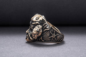 Pirate Handmade Ring Bronze Unique Jewelry - vikingworkshop