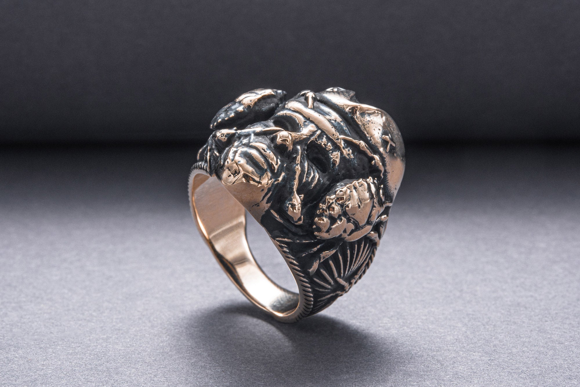Pirate Handmade Ring Bronze Unique Jewelry - vikingworkshop