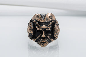 Pirate Handmade Ring Bronze Unique Jewelry - vikingworkshop