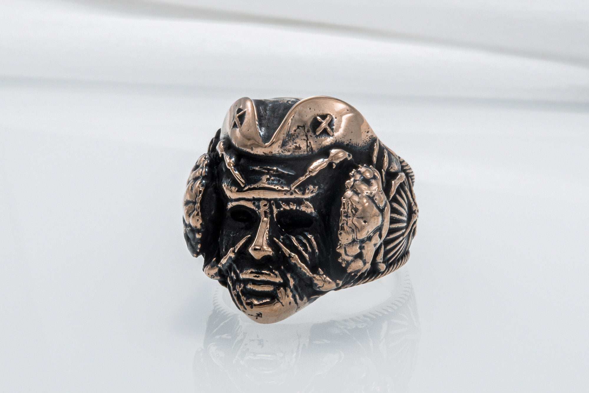 Pirate Handmade Ring Bronze Unique Jewelry - vikingworkshop