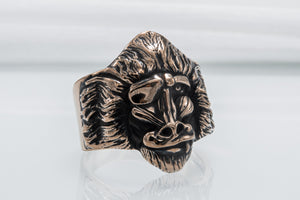 Ring with Baboon Bronze Handmade Jewelry - vikingworkshop