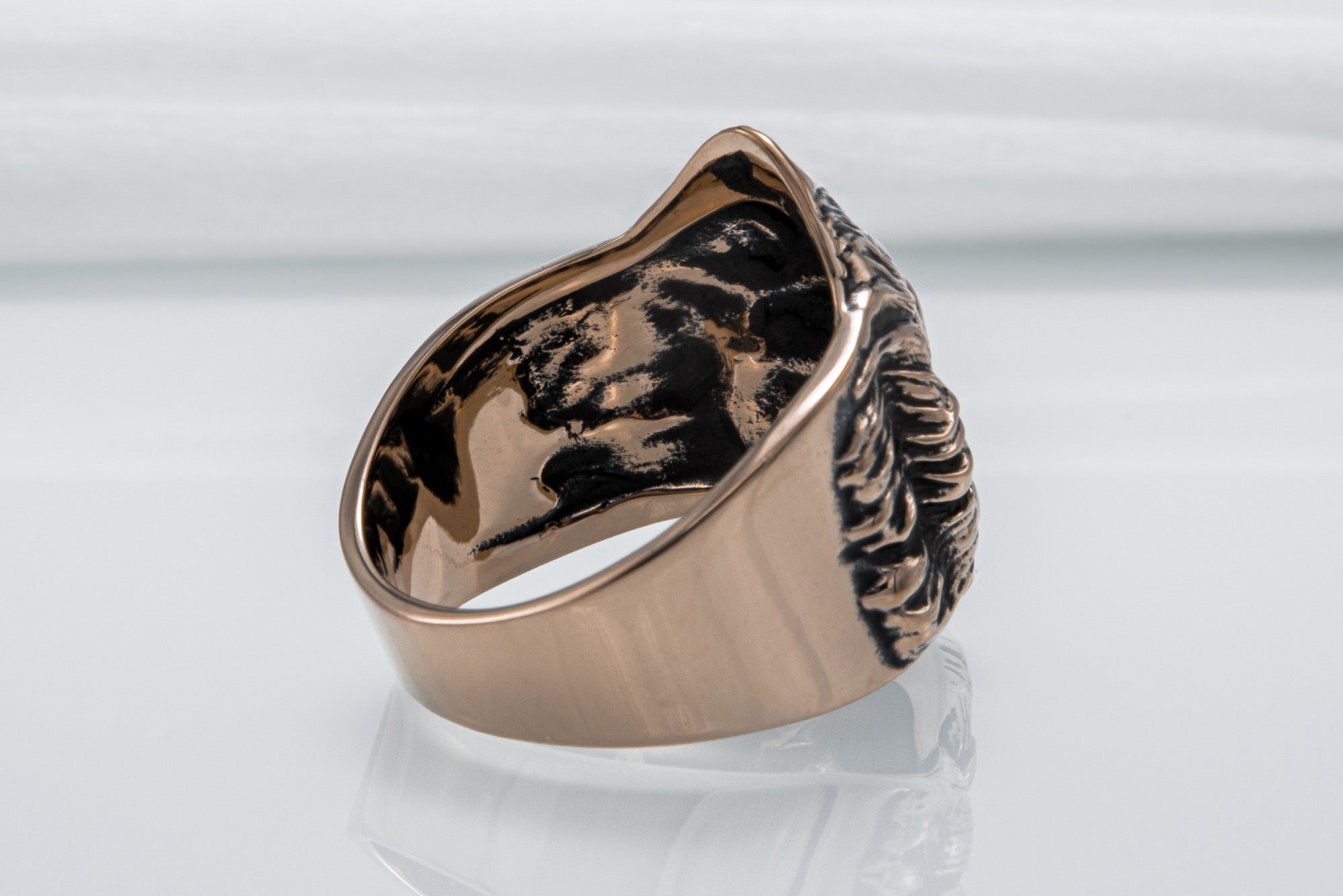 Ring with Baboon Bronze Handmade Jewelry - vikingworkshop
