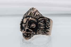 Ring with Baboon Bronze Handmade Jewelry - vikingworkshop