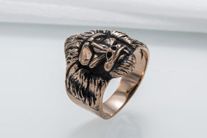 Ring with Baboon Bronze Handmade Jewelry - vikingworkshop