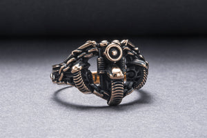 Motobike Ring Bronze Biker Jewelry - vikingworkshop