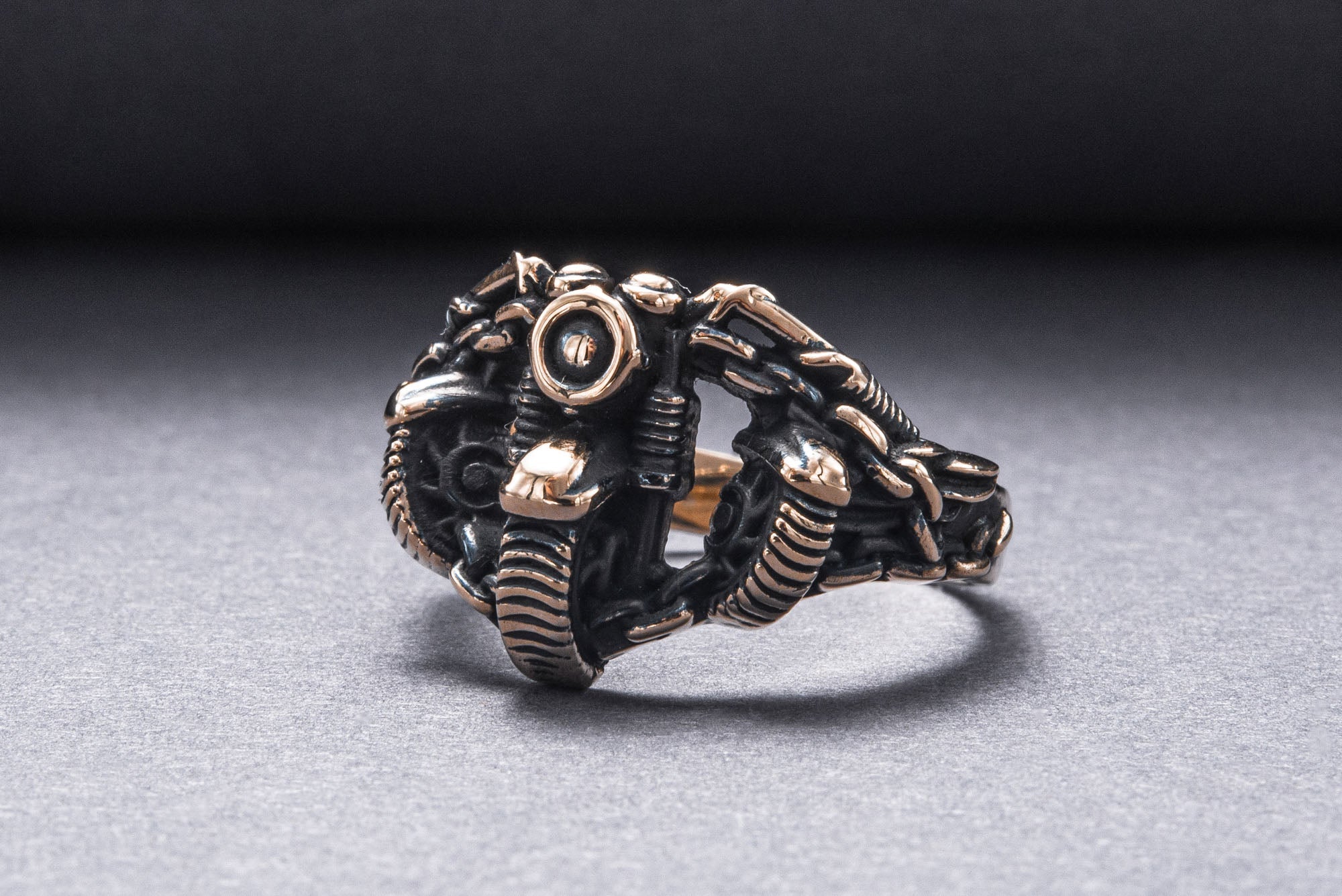 Motobike Ring Bronze Biker Jewelry - vikingworkshop