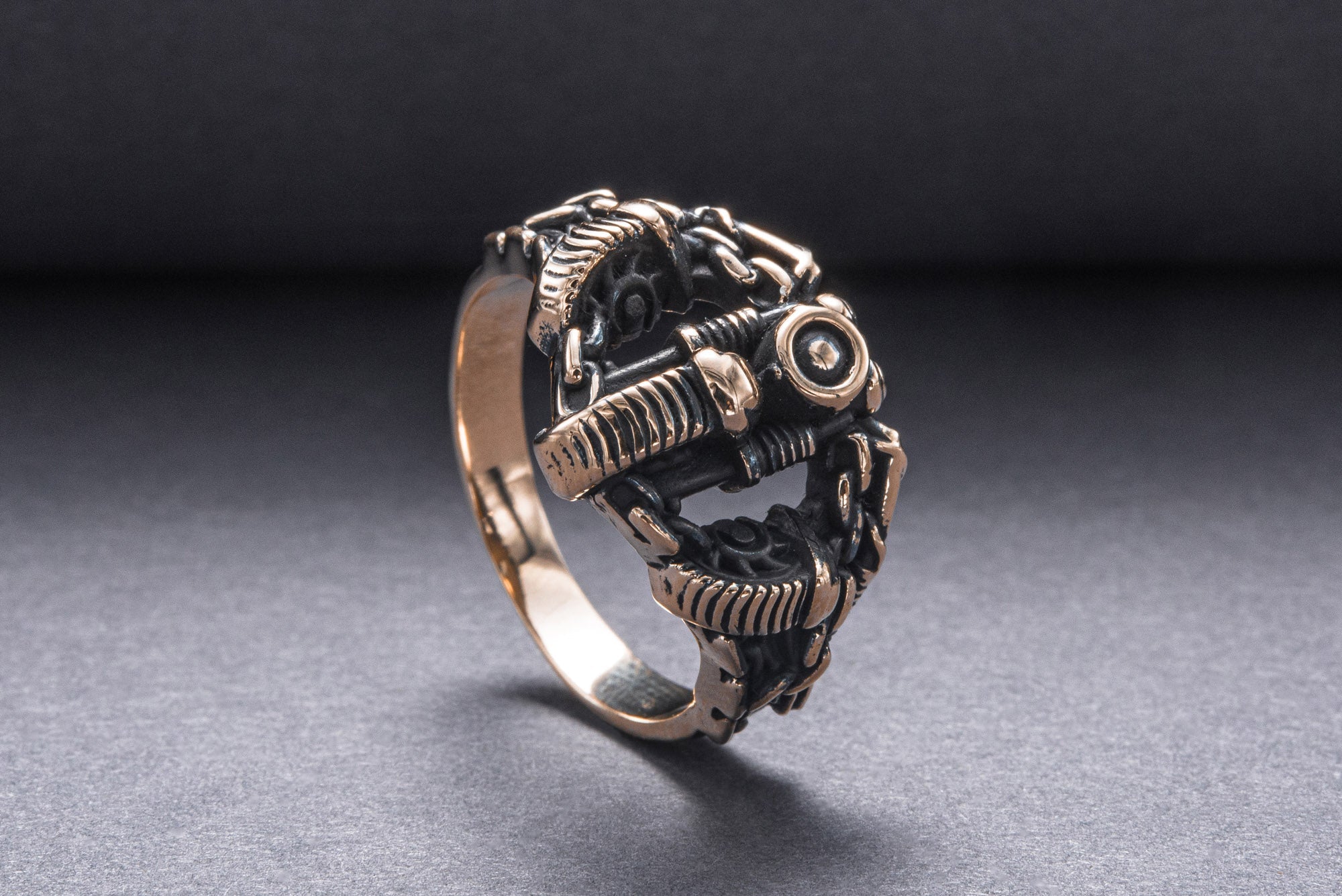 Motobike Ring Bronze Biker Jewelry - vikingworkshop