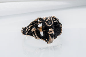 Motobike Ring Bronze Biker Jewelry - vikingworkshop