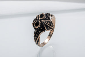 Mask ring Bronze Handmade Jewelry - vikingworkshop