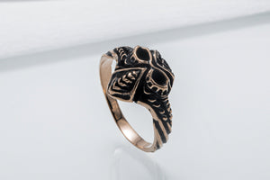 Mask ring Bronze Handmade Jewelry - vikingworkshop