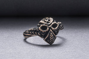 Mask ring Bronze Handmade Jewelry - vikingworkshop