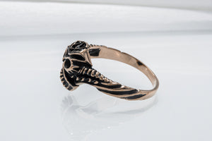 Mask ring Bronze Handmade Jewelry - vikingworkshop