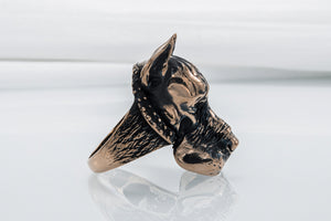 Ring with Dog Bronze Handmade Jewelry - vikingworkshop