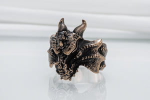 Dragon Ring Bronze Handmade Jewelry - vikingworkshop