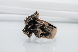 Dragon Ring Bronze Handmade Jewelry - vikingworkshop