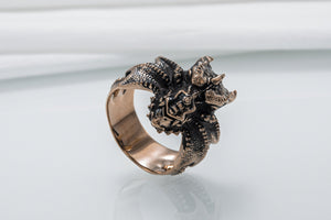 Dragon Ring Bronze Handmade Jewelry - vikingworkshop