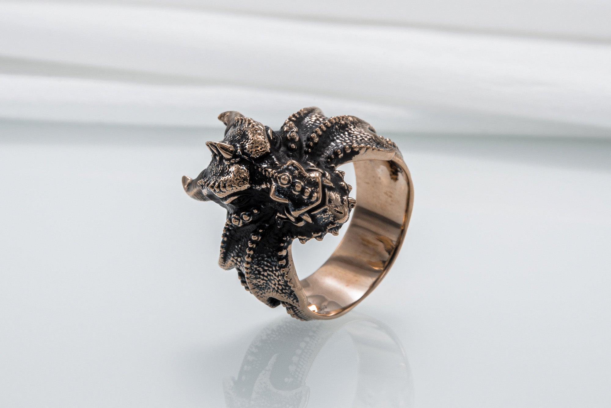 Dragon Ring Bronze Handmade Jewelry - vikingworkshop