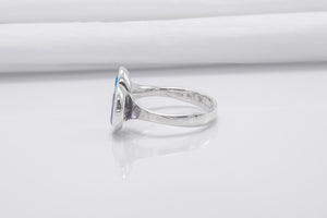 Minimalistic Sterling Silver Ring With Blue And Purple Gems, Handmade Jewelry - vikingworkshop