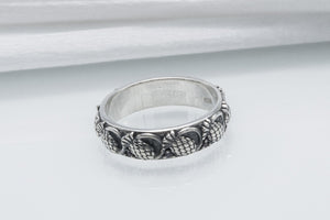 Sterling Silver Ring With Thistles, Handmade Jewelry - vikingworkshop