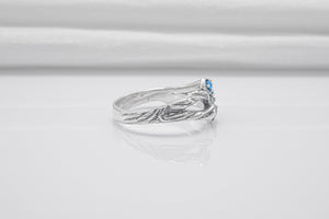 925 Silver Handmade Ring With Blue Gems, Unique Fashion Jewelry - vikingworkshop