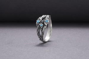 925 Silver Handmade Ring With Blue Gems, Unique Fashion Jewelry - vikingworkshop