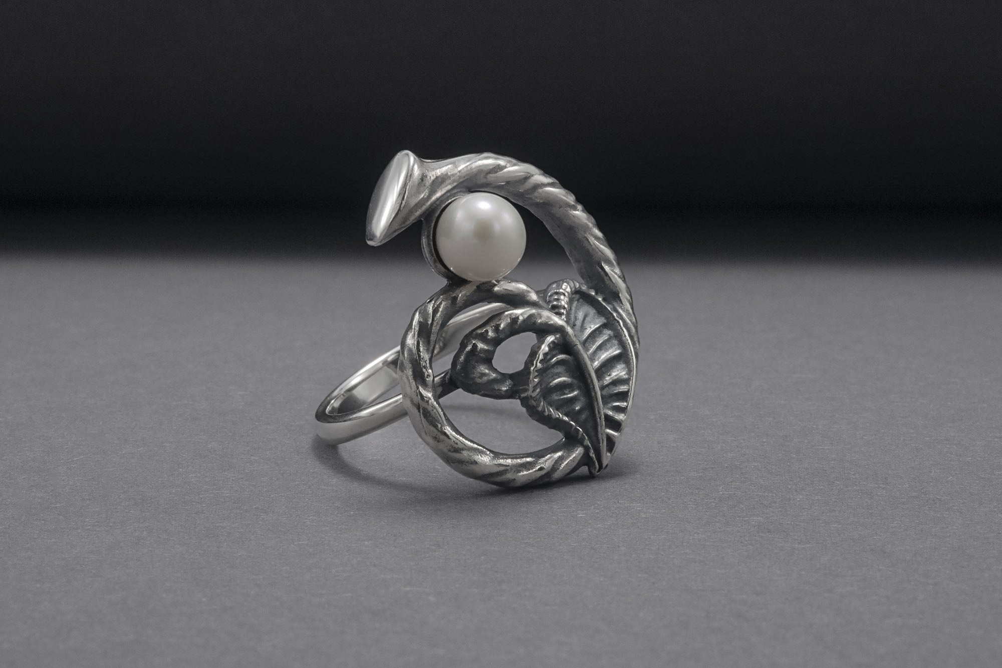 Unique 925 Silver Ivy Ring, Handmade Jewelry - vikingworkshop