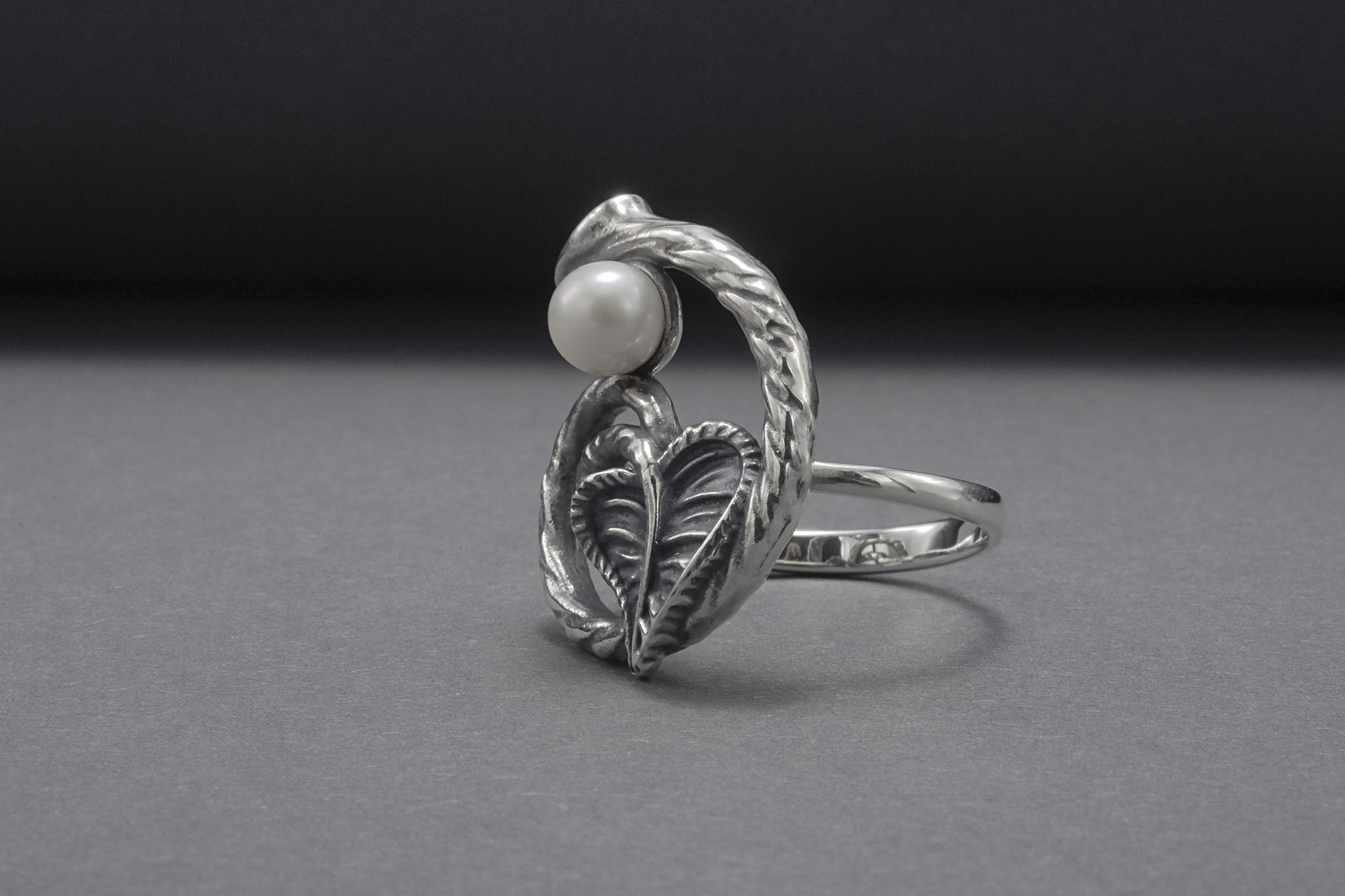 Unique 925 Silver Ivy Ring, Handmade Jewelry - vikingworkshop