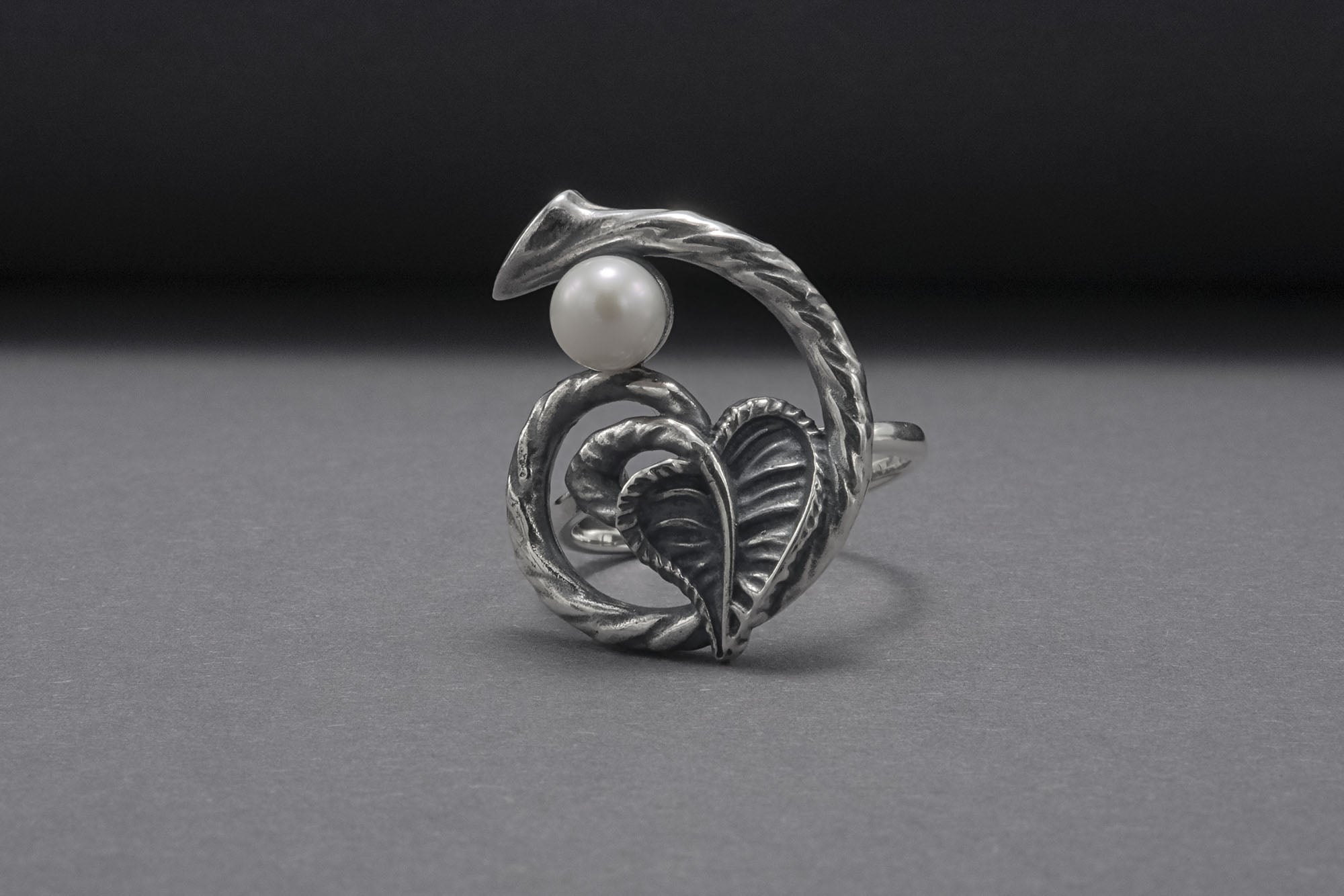 Unique 925 Silver Ivy Ring, Handmade Jewelry - vikingworkshop