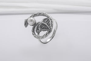 Unique 925 Silver Ivy Ring, Handmade Jewelry - vikingworkshop