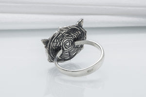 925 Silver Owl Ring With Gems, Handmade Jewelry - vikingworkshop