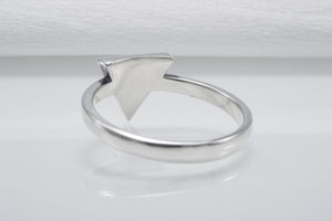 Triangle Minimalistic Sterling Silver Ring With Gems, Handmade Jewelry - vikingworkshop